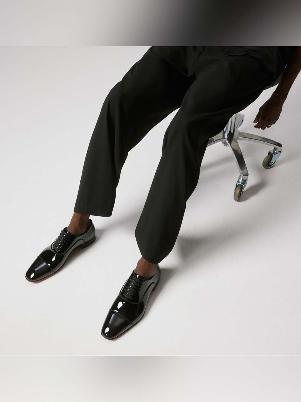 Christian Louboutin Greggo Patent Leather Oxford Shoes Black Like New (US 12.5) - Picture 2 of 13